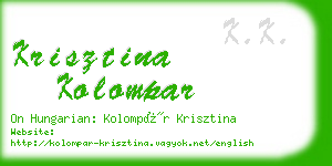 krisztina kolompar business card